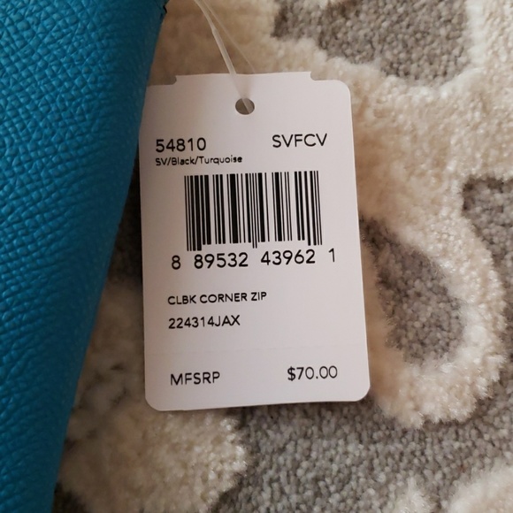 Coach corner colorblock wristlet, Teal and Black - Picture 3 of 4